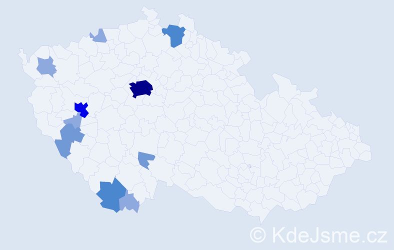 Příjmení: 'Helm', počet výskytů 25 v celé ČR