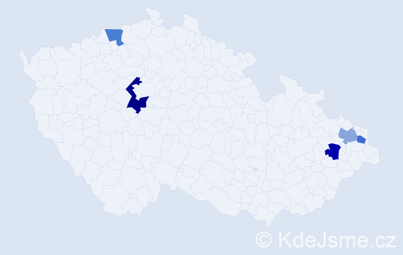 Příjmení: 'Knýbelová', počet výskytů 6 v celé ČR