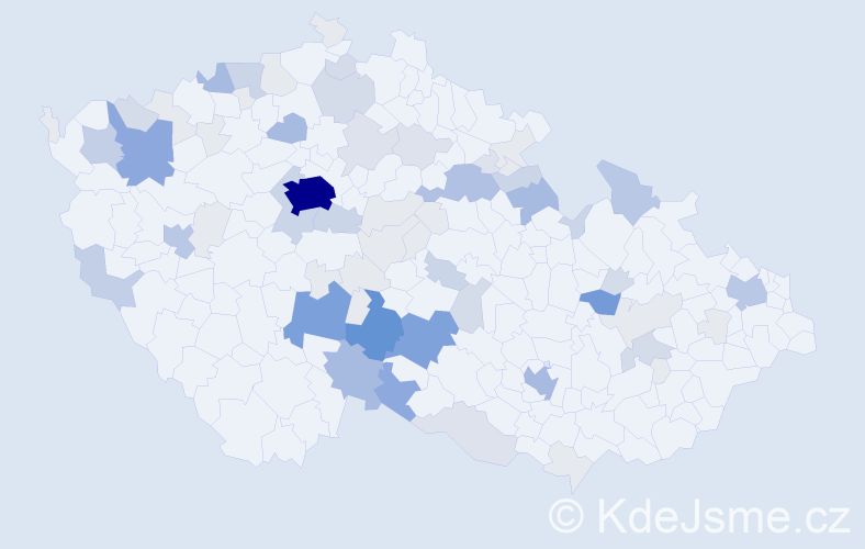 Příjmení: 'Kejvalová', počet výskytů 287 v celé ČR