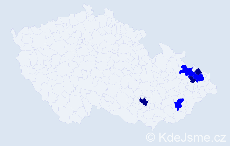 Příjmení: 'Hališka', počet výskytů 9 v celé ČR