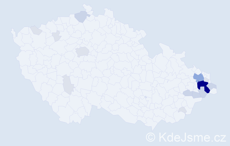 Příjmení: 'Korbáš', počet výskytů 47 v celé ČR