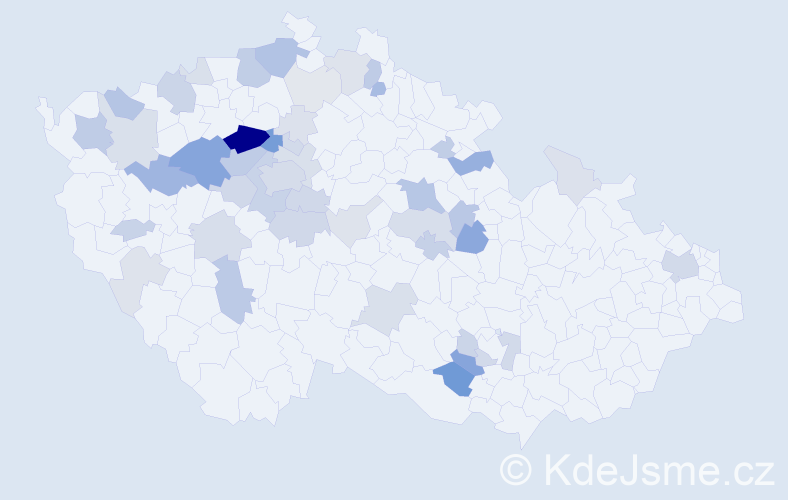 Příjmení: 'Štulík', počet výskytů 148 v celé ČR