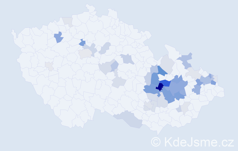 Příjmení: 'Dospivová', počet výskytů 113 v celé ČR