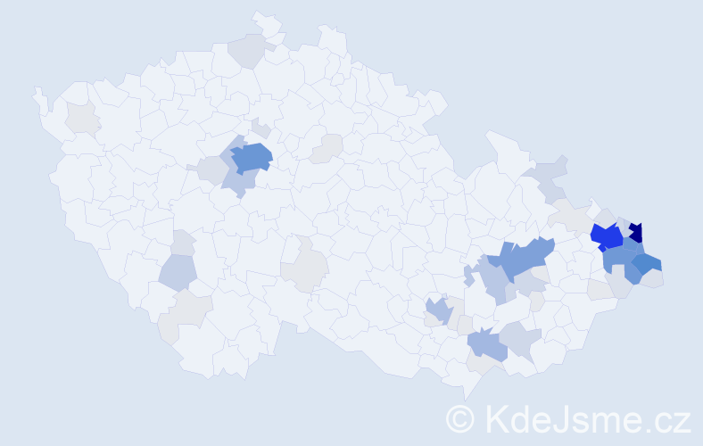 Příjmení: 'Broda', počet výskytů 238 v celé ČR