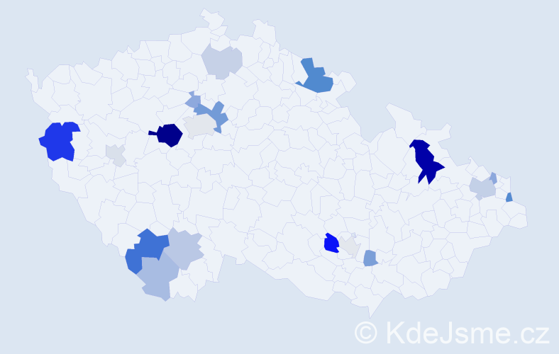 Příjmení: 'Foltín', počet výskytů 51 v celé ČR