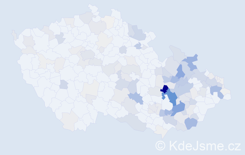 Příjmení: 'Krčová', počet výskytů 521 v celé ČR