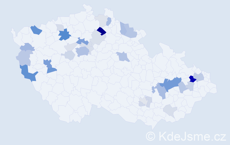 Příjmení: 'Jermářová', počet výskytů 97 v celé ČR