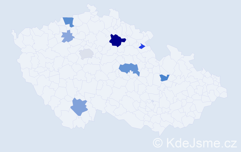 Příjmení: 'Trmatová', počet výskytů 21 v celé ČR