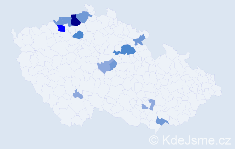 Příjmení: 'Gábel', počet výskytů 31 v celé ČR