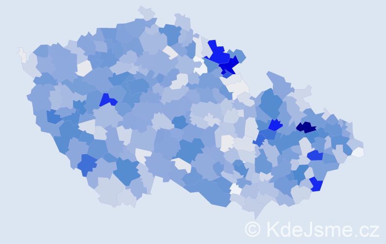 Příjmení: 'Vlček', počet výskytů 6895 v celé ČR