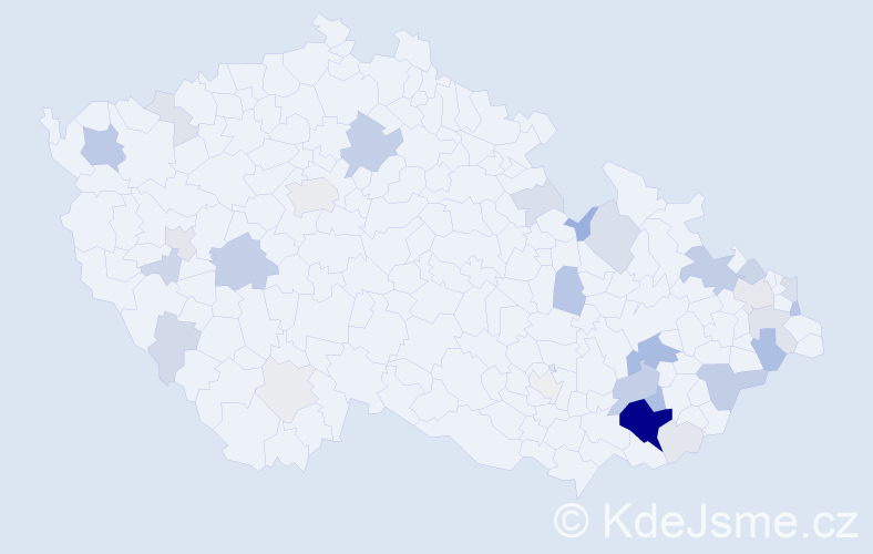 Příjmení: 'Grebeňová', počet výskytů 118 v celé ČR