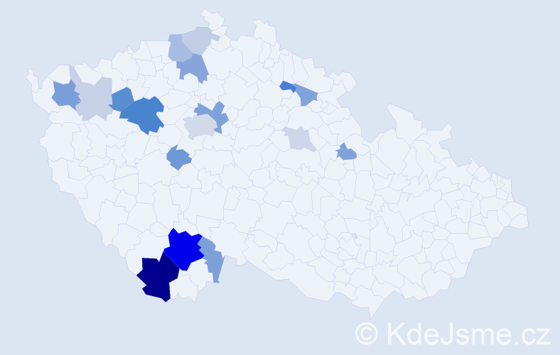 Příjmení: 'Lísal', počet výskytů 48 v celé ČR