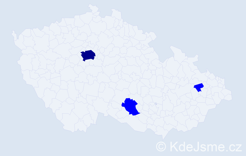 Příjmení: 'Máhrová', počet výskytů 4 v celé ČR