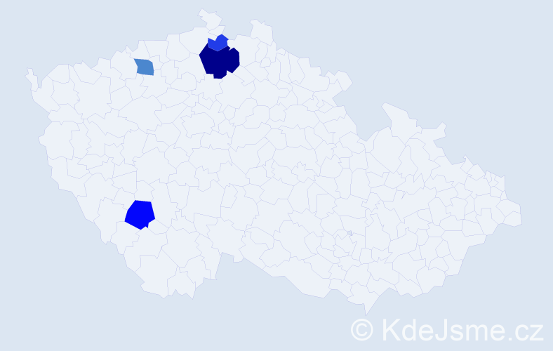 Příjmení: 'Krabač', počet výskytů 9 v celé ČR