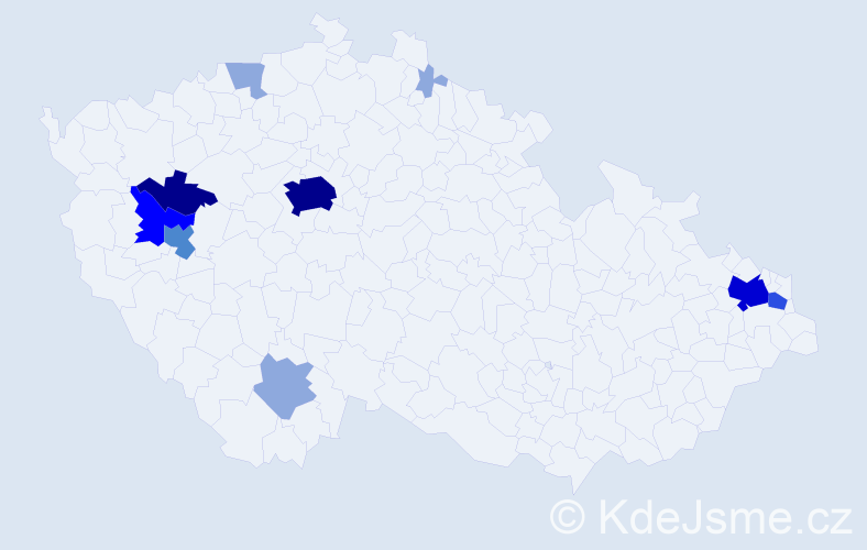 Příjmení: 'Medulová', počet výskytů 41 v celé ČR
