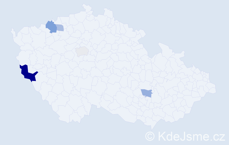Příjmení: 'Tumurbat', počet výskytů 9 v celé ČR