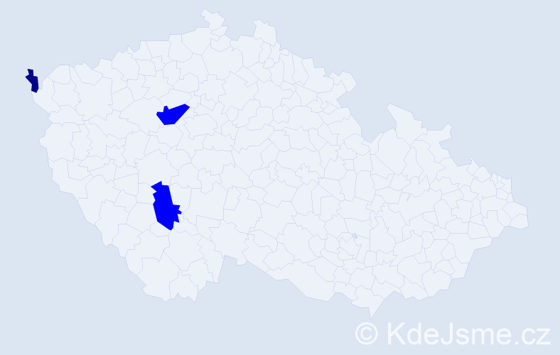 Příjmení: 'Uebel', počet výskytů 4 v celé ČR