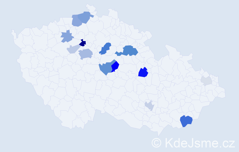 Příjmení: 'Šust', počet výskytů 38 v celé ČR