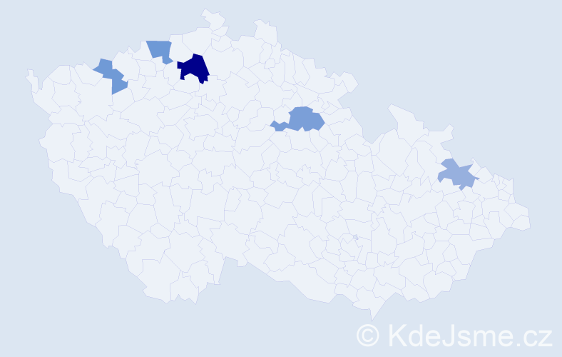 Příjmení: 'Bělčák', počet výskytů 10 v celé ČR