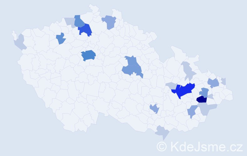 Příjmení: 'Sulovská', počet výskytů 61 v celé ČR