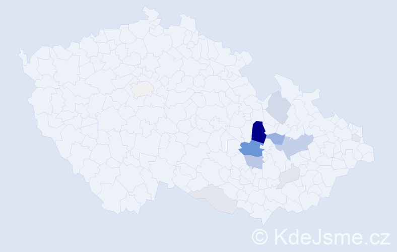 Příjmení: 'Rédová', počet výskytů 38 v celé ČR