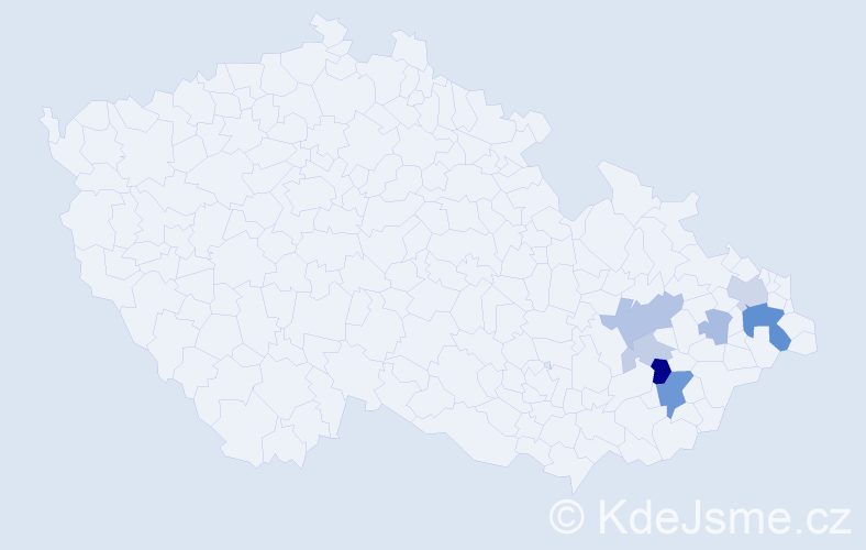 Příjmení: 'Drahotuská', počet výskytů 18 v celé ČR