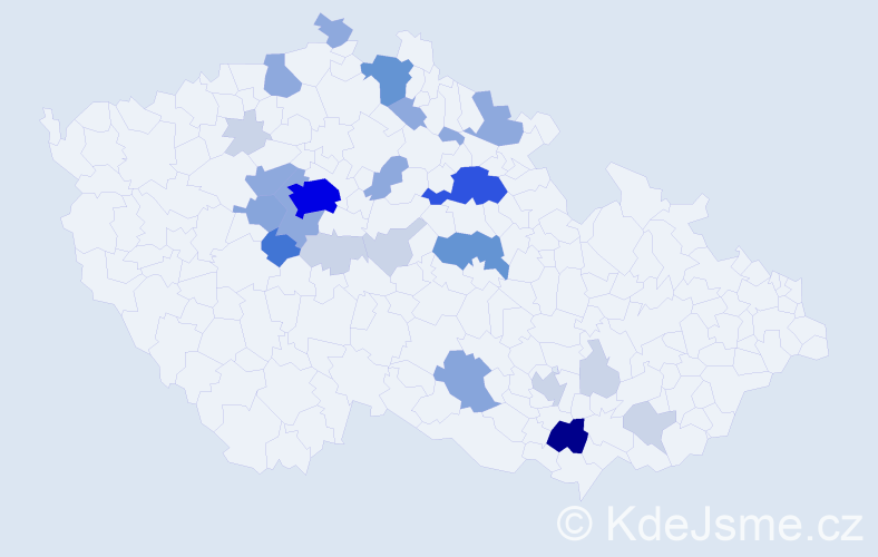Příjmení: 'Plotová', počet výskytů 77 v celé ČR