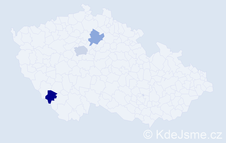 Příjmení: 'Chudiváni', počet výskytů 5 v celé ČR