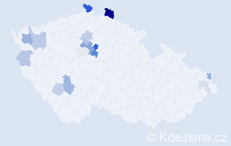 Příjmení: 'Hoť', počet výskytů 38 v celé ČR