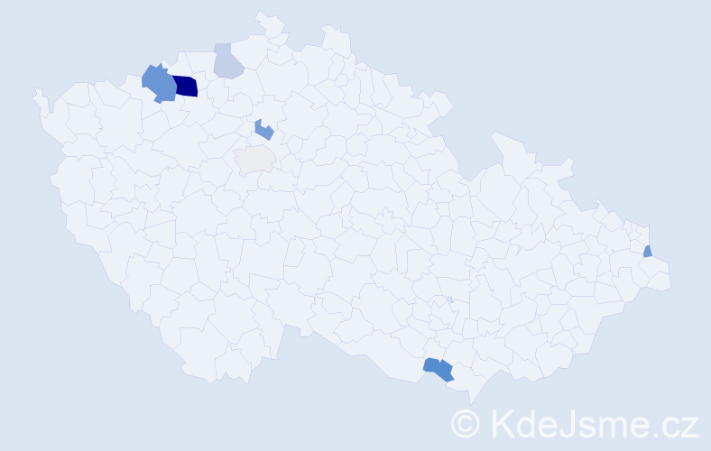 Příjmení: 'Miškaničová', počet výskytů 16 v celé ČR