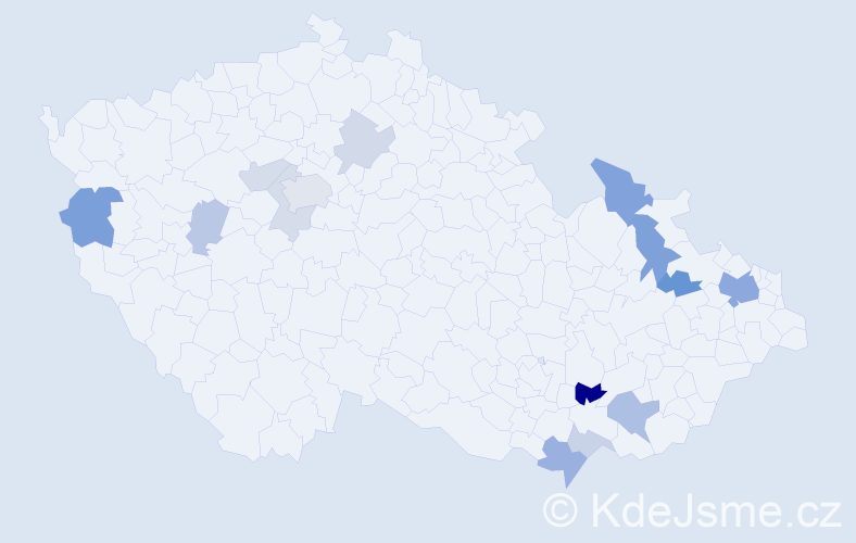 Příjmení: 'Cabala', počet výskytů 31 v celé ČR