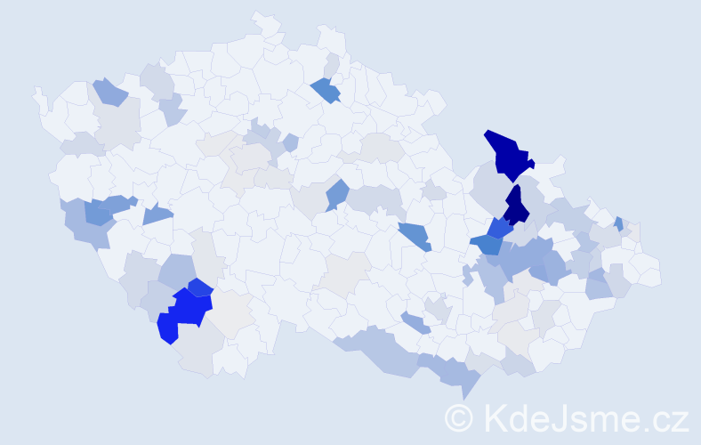 Příjmení: 'Jurášová', počet výskytů 262 v celé ČR