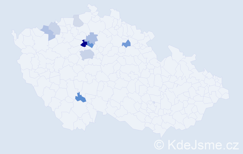 Příjmení: 'Humhej', počet výskytů 22 v celé ČR