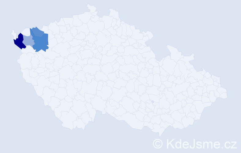 Příjmení: 'Biberčič', počet výskytů 9 v celé ČR