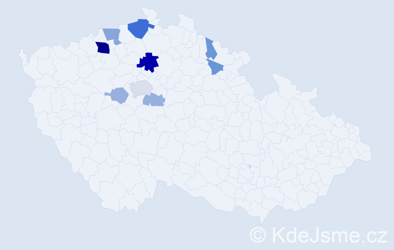 Příjmení: 'Klihavec', počet výskytů 24 v celé ČR