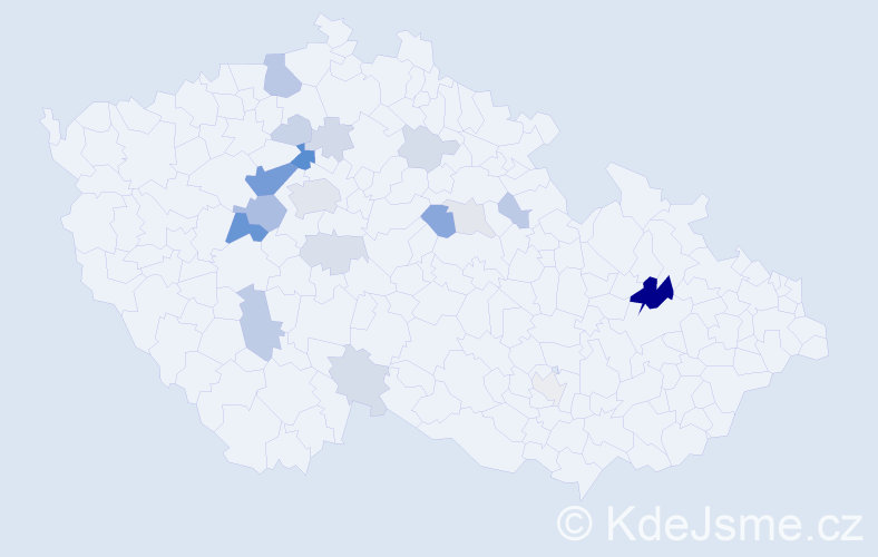 Příjmení: 'Kymlička', počet výskytů 56 v celé ČR