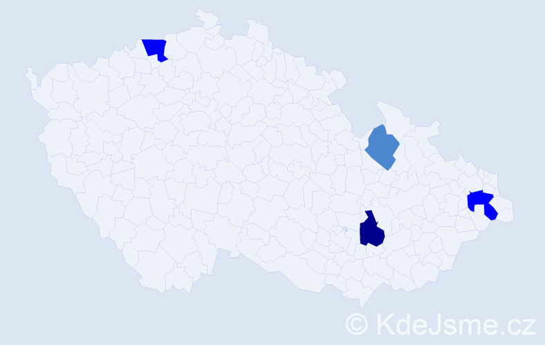 Příjmení: 'Bruzdová', počet výskytů 8 v celé ČR