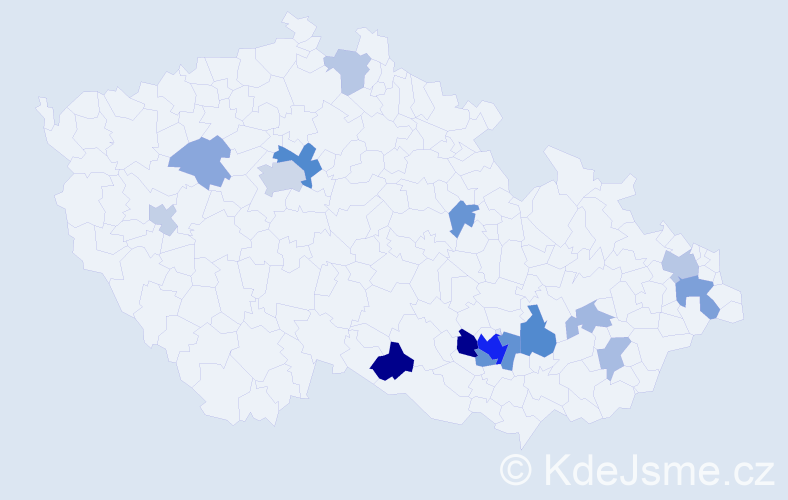 Příjmení: 'Berets', počet výskytů 39 v celé ČR