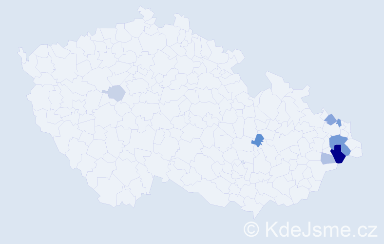 Příjmení: 'Srničková', počet výskytů 18 v celé ČR