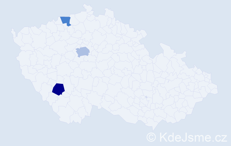 Příjmení: 'Has', počet výskytů 4 v celé ČR