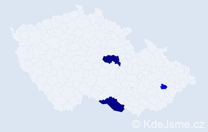 Příjmení: 'Kanderka', počet výskytů 8 v celé ČR