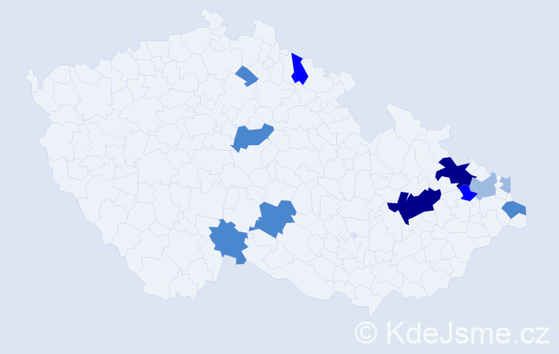 Příjmení: 'Magura', počet výskytů 27 v celé ČR