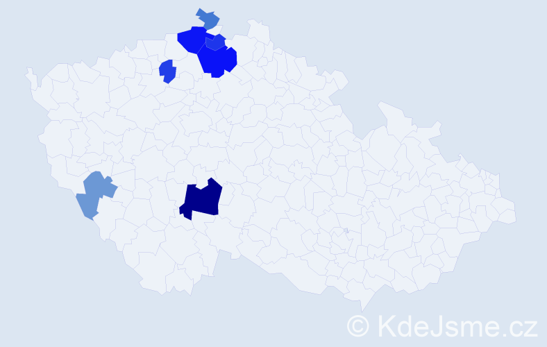 Příjmení: 'Kleinpeter', počet výskytů 14 v celé ČR