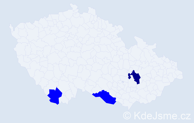 Příjmení: 'Hoššová', počet výskytů 7 v celé ČR