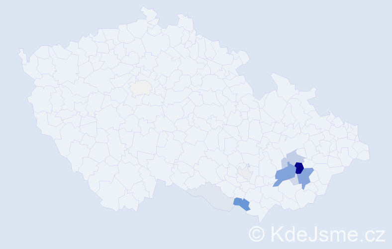 Příjmení: 'Závrbská', počet výskytů 34 v celé ČR