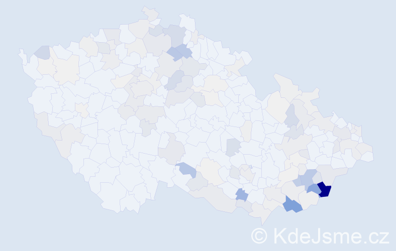 Příjmení: 'Hořák', počet výskytů 421 v celé ČR