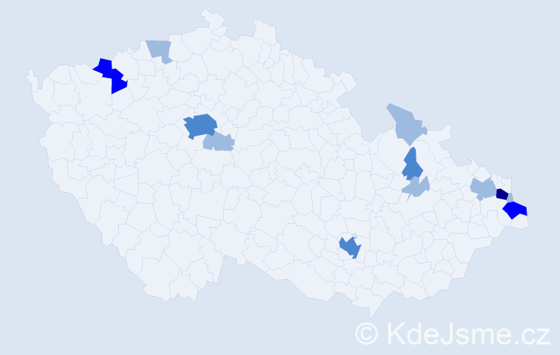 Příjmení: 'Čapkovičová', počet výskytů 22 v celé ČR