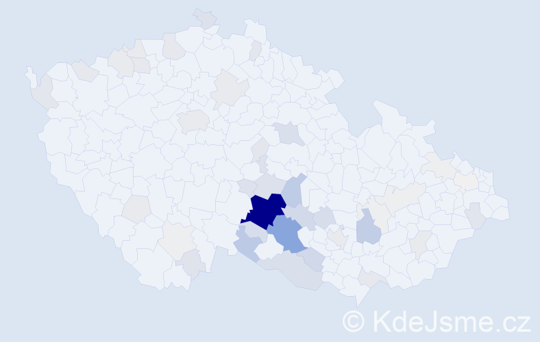 Příjmení: 'Kourek', počet výskytů 228 v celé ČR