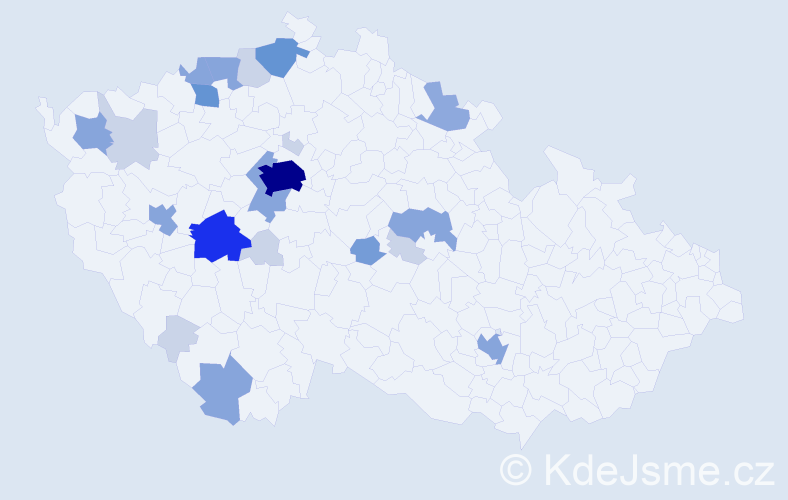 Příjmení: 'Feltová', počet výskytů 68 v celé ČR