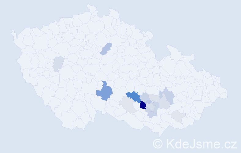 Příjmení: 'Kokojan', počet výskytů 42 v celé ČR